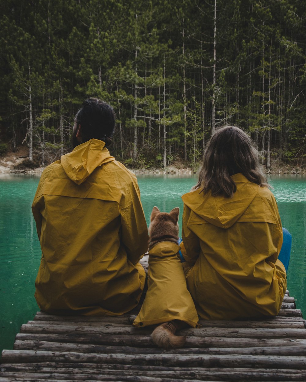 man and woman sitting on wooden dock during daytime