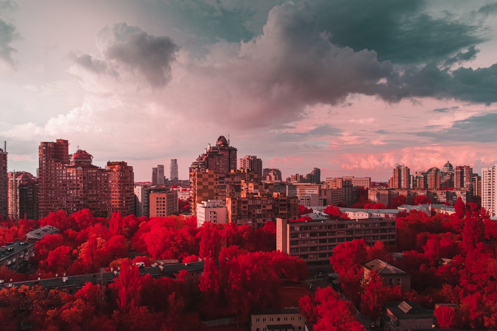 city skyline under cloudy sky during daytime