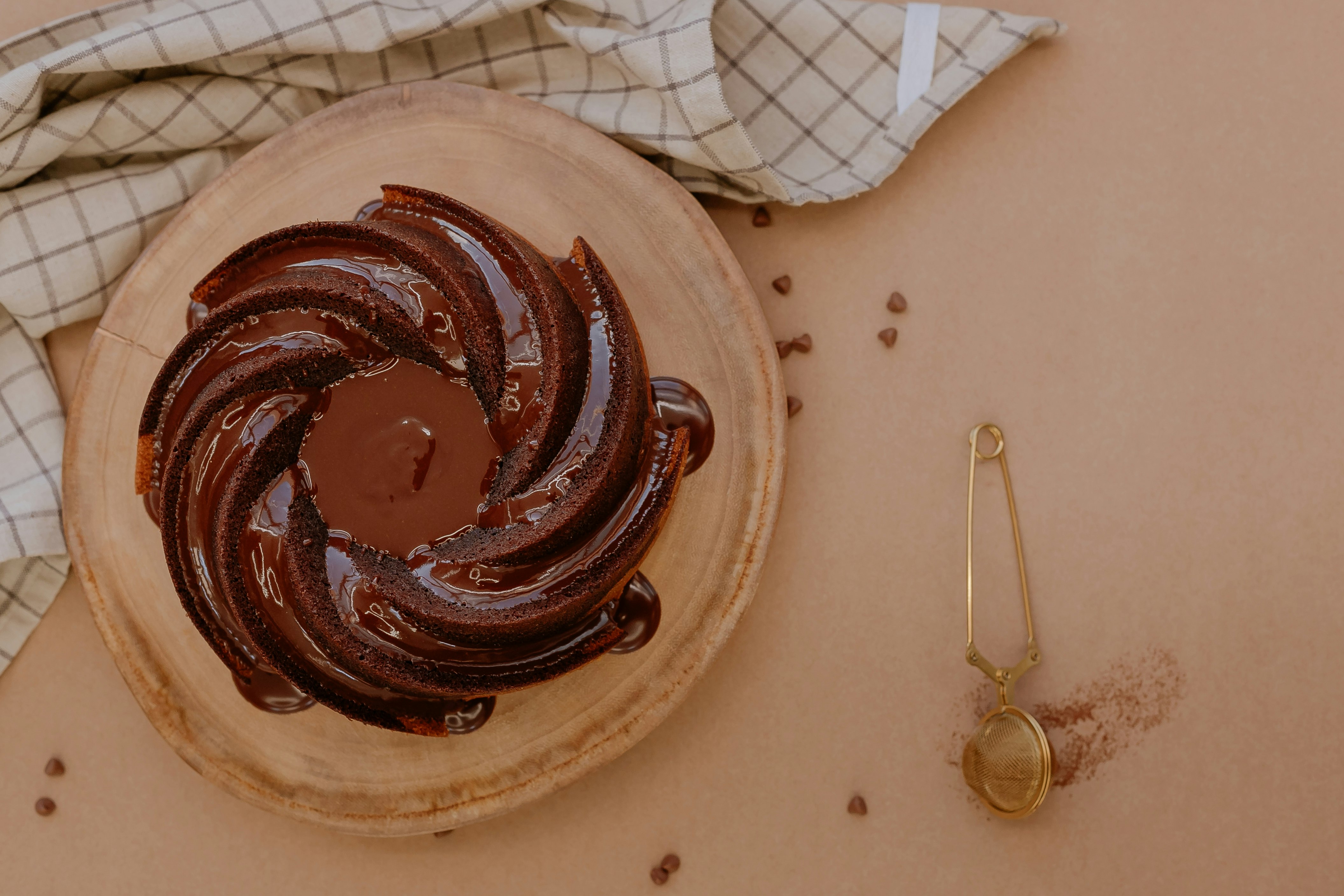 chocolate cake on white ceramic plate