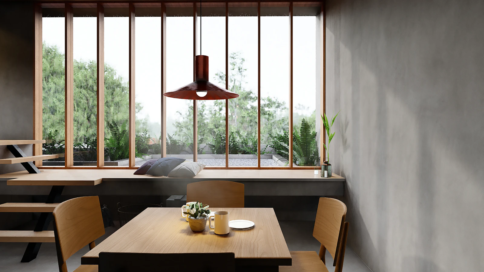 Kitchen and dining, a table for eight