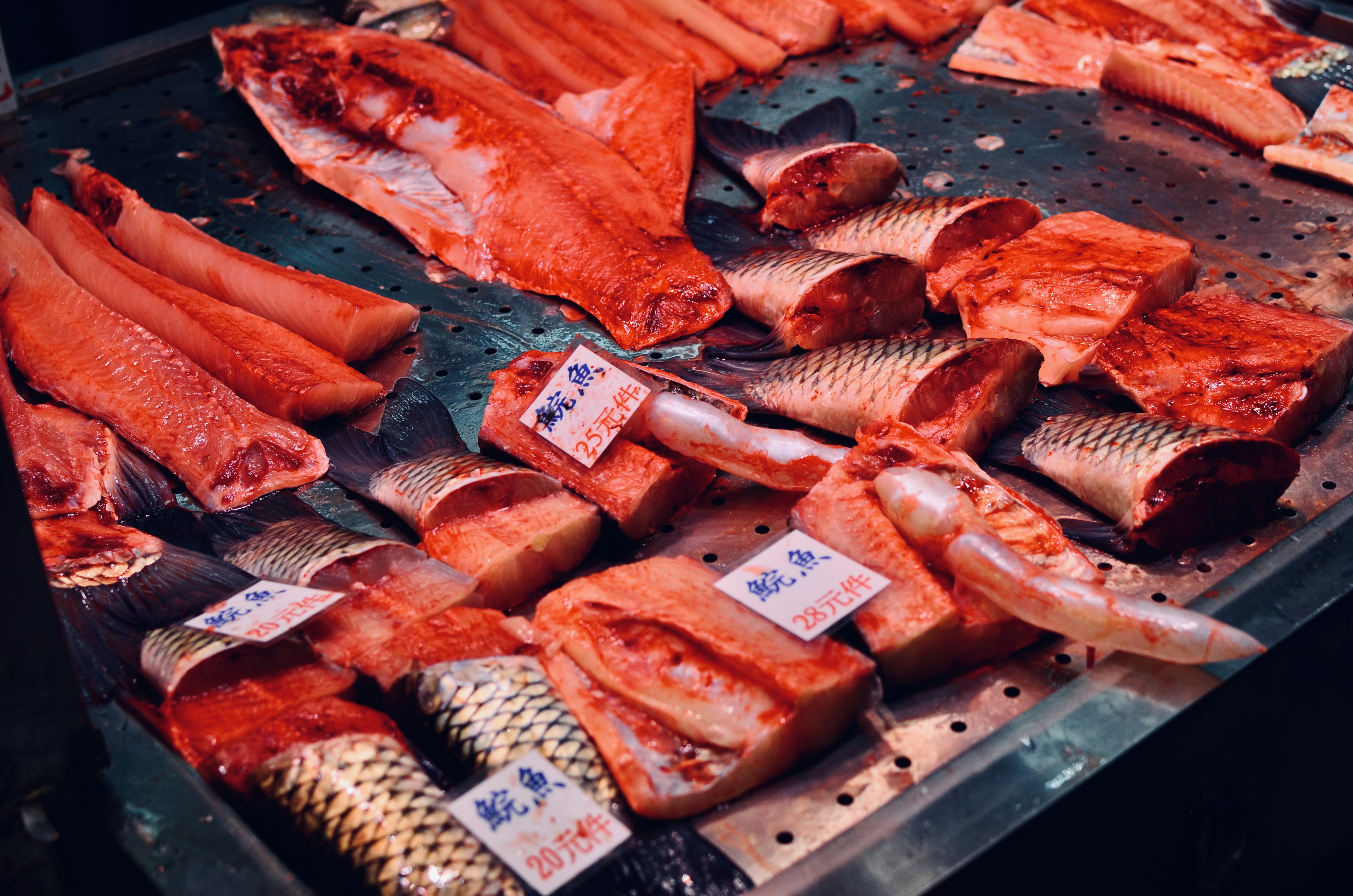 raw meat on display counter