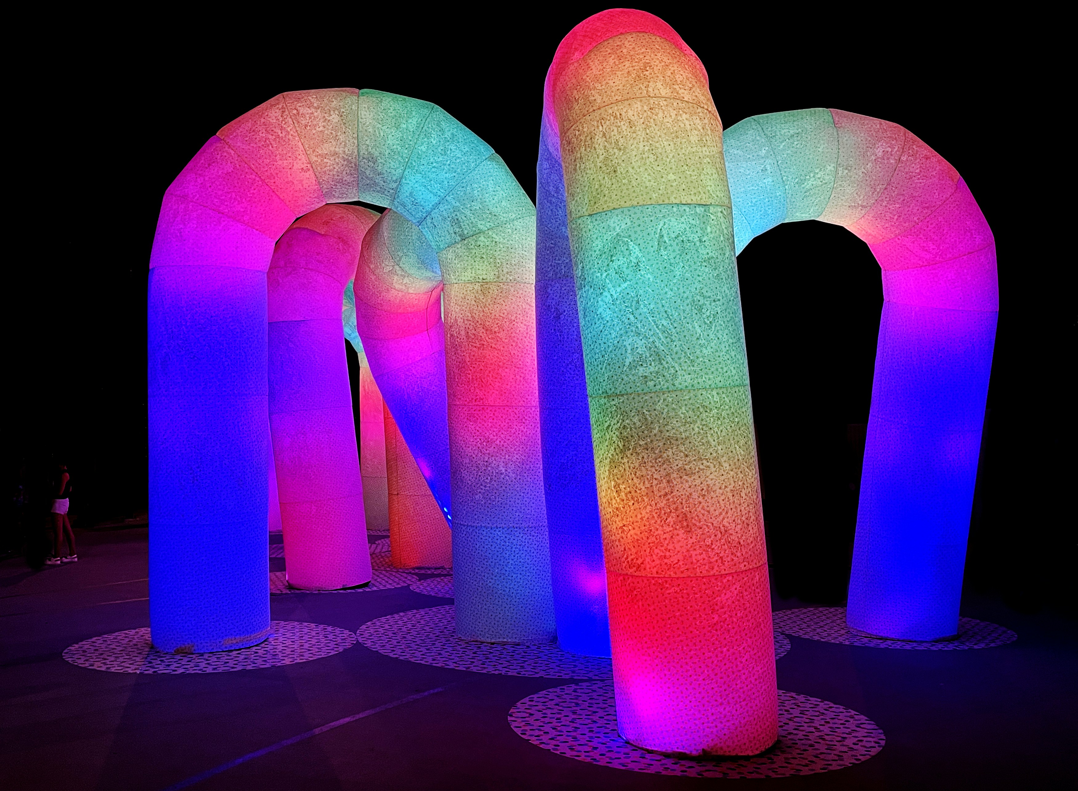 purple and pink abstract art, An art installation in Hong Kong