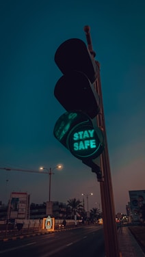 green traffic light turned on during night time