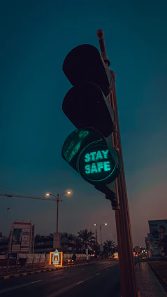 green traffic light turned on during night time