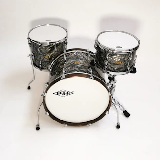 black and white drum set