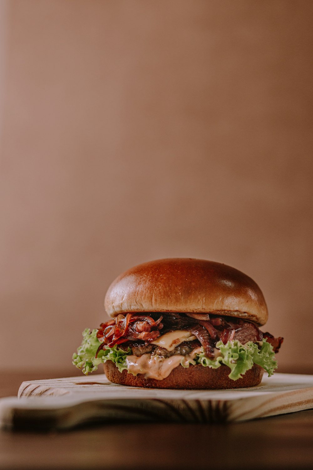 burger on white ceramic plate