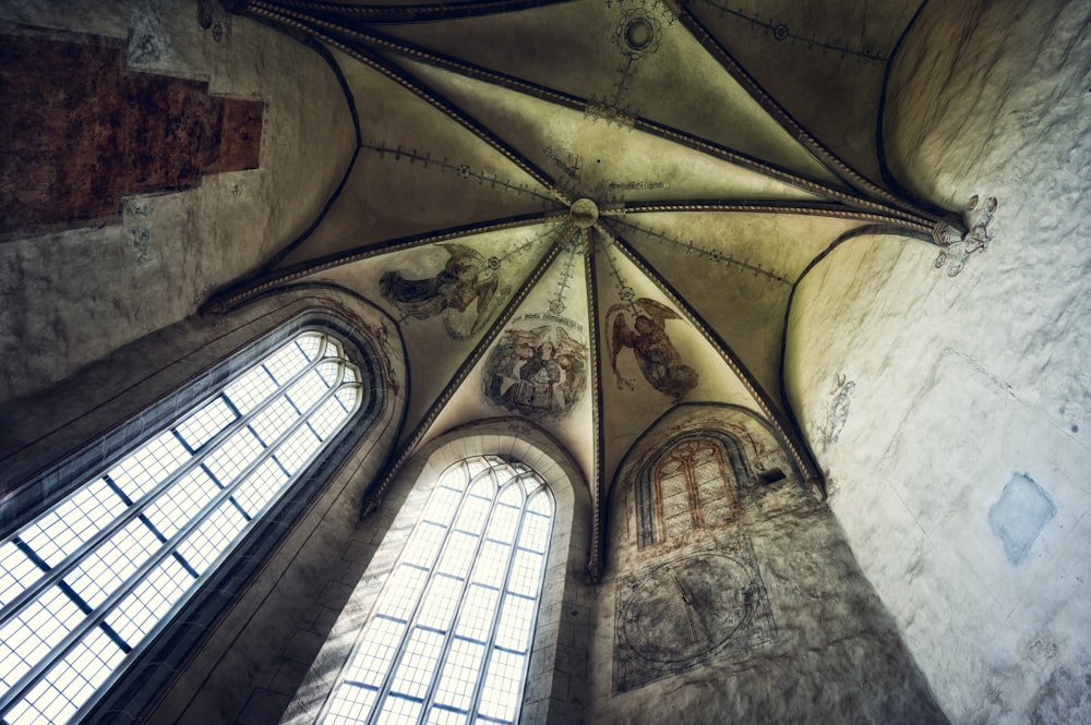 Bâtiment en béton brun et blanc