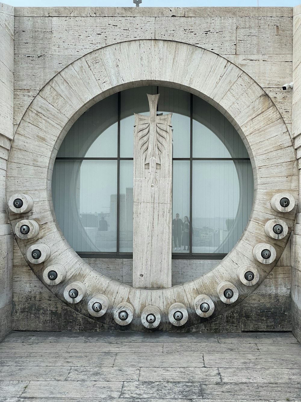 round brown and white concrete wall