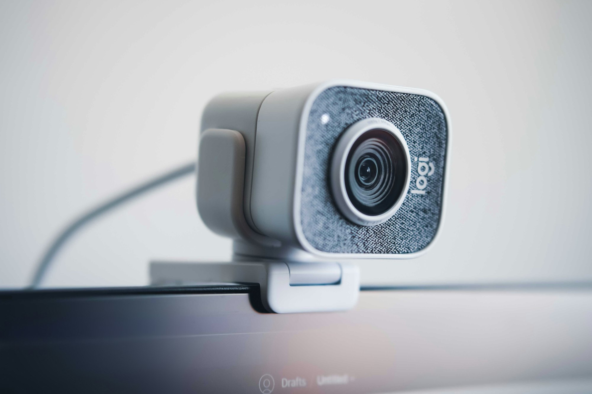 Picture of a Logitech computer webcam