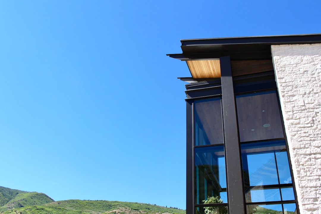 brown wooden framed glass window