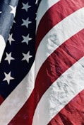 us a flag on white wall