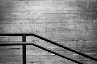 grayscale photo of a staircase