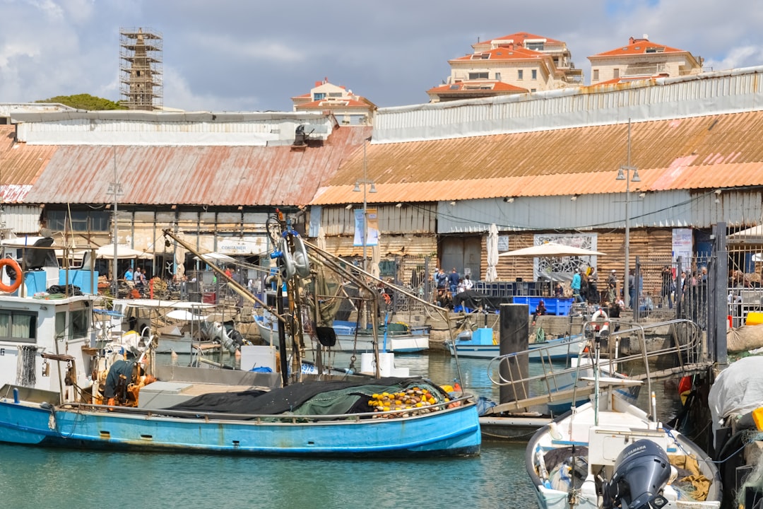 blue and white boat on sea near buildings during daytime