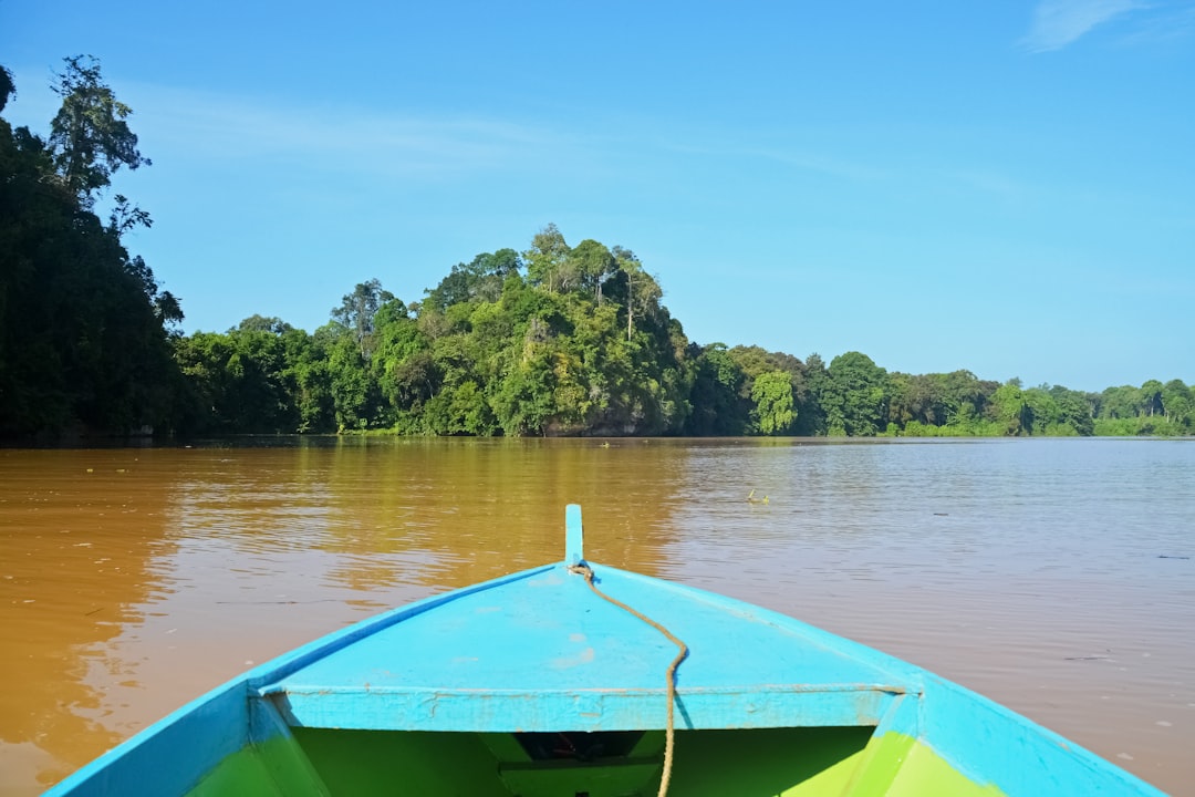 green kayak on lake during daytime