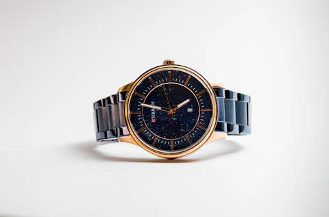 Steel Bracelet Watch, Blue Dial