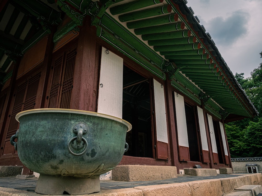 green and brown wooden house