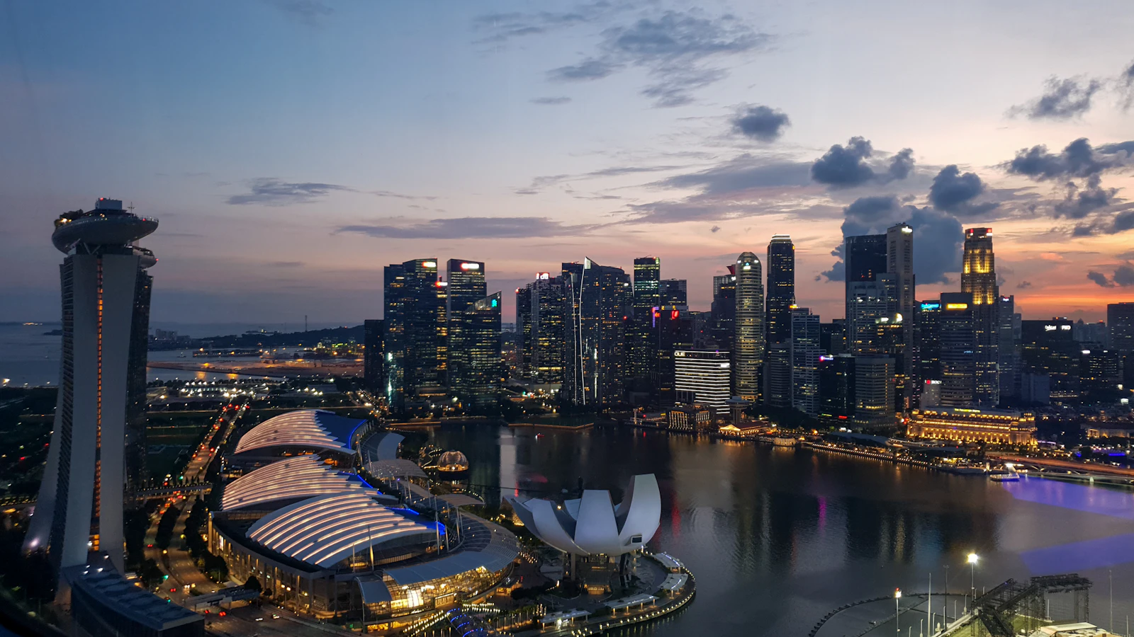 Singapore skyline at night