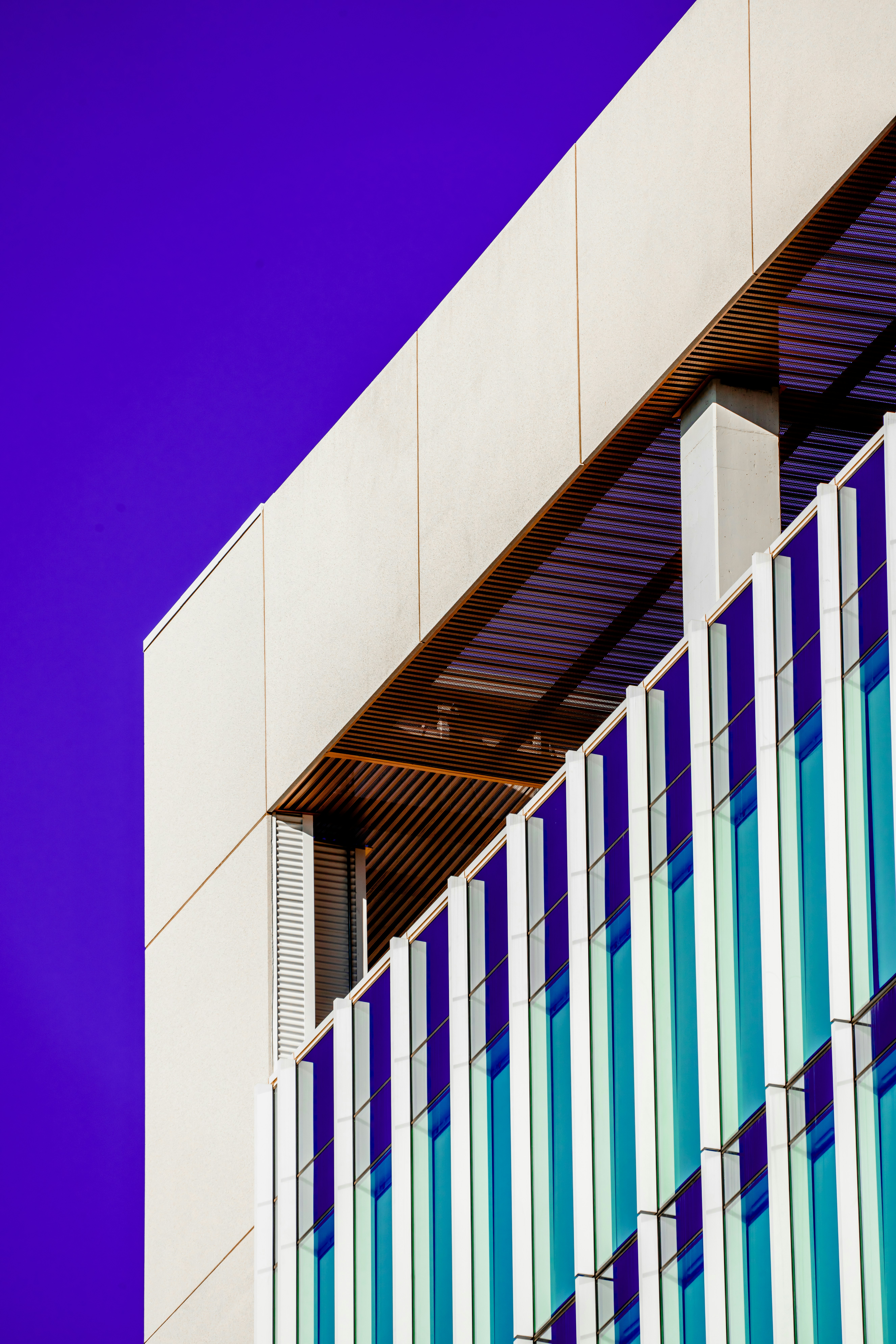 white and blue concrete building