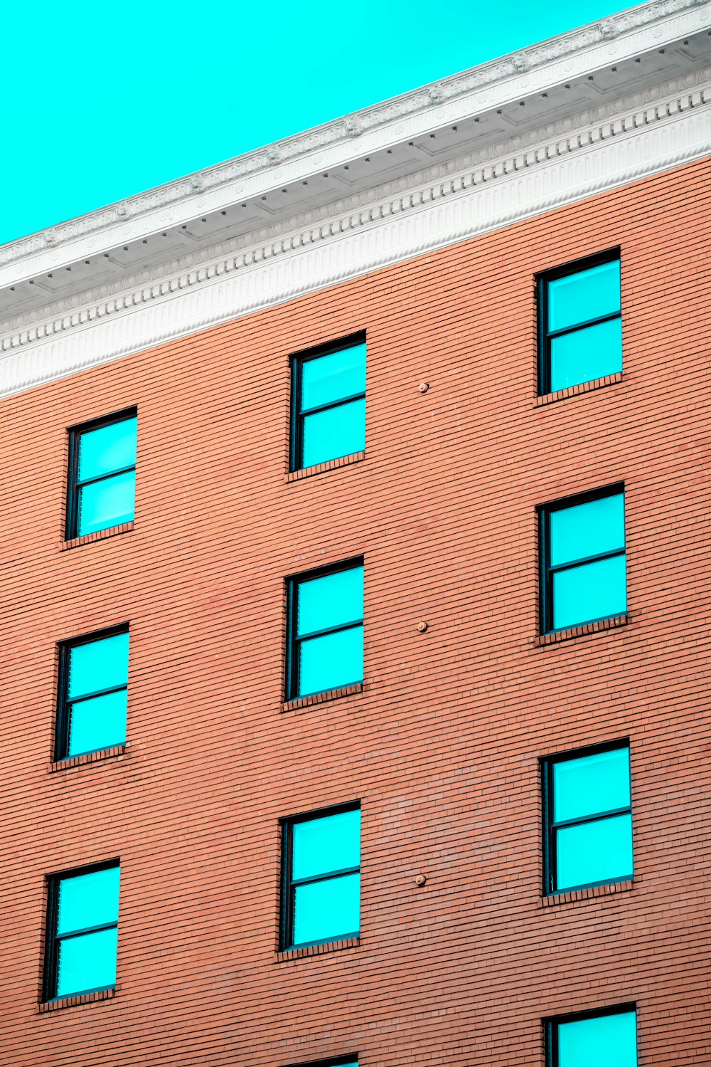 brown and blue concrete building