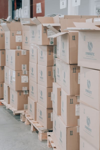 Several cardboard boxes stacked together