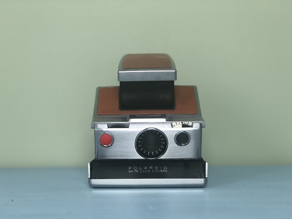 black and white polaroid camera