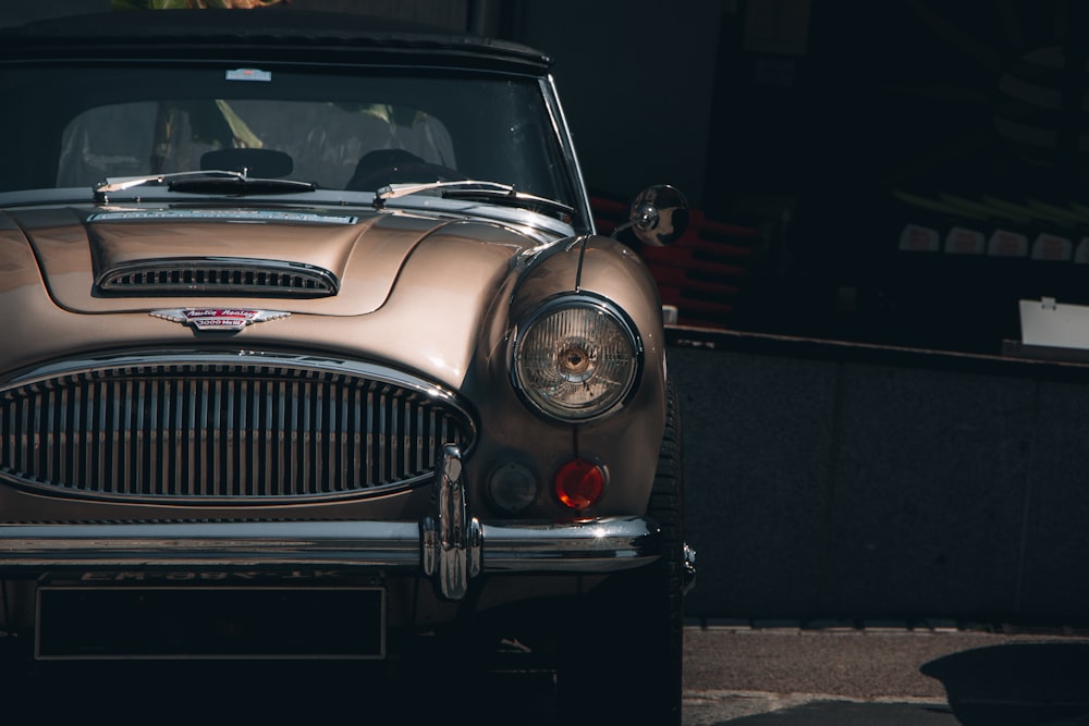 silver car parked in garage