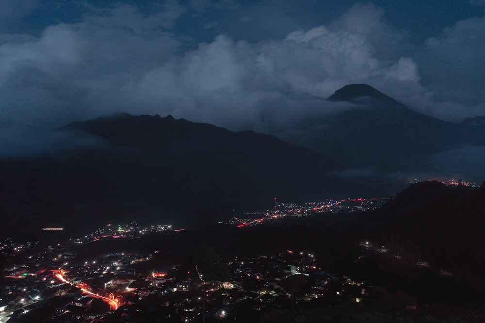 city lights on mountain during night time