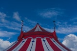 Creative visual of a news anchor reporting from a circus tent.