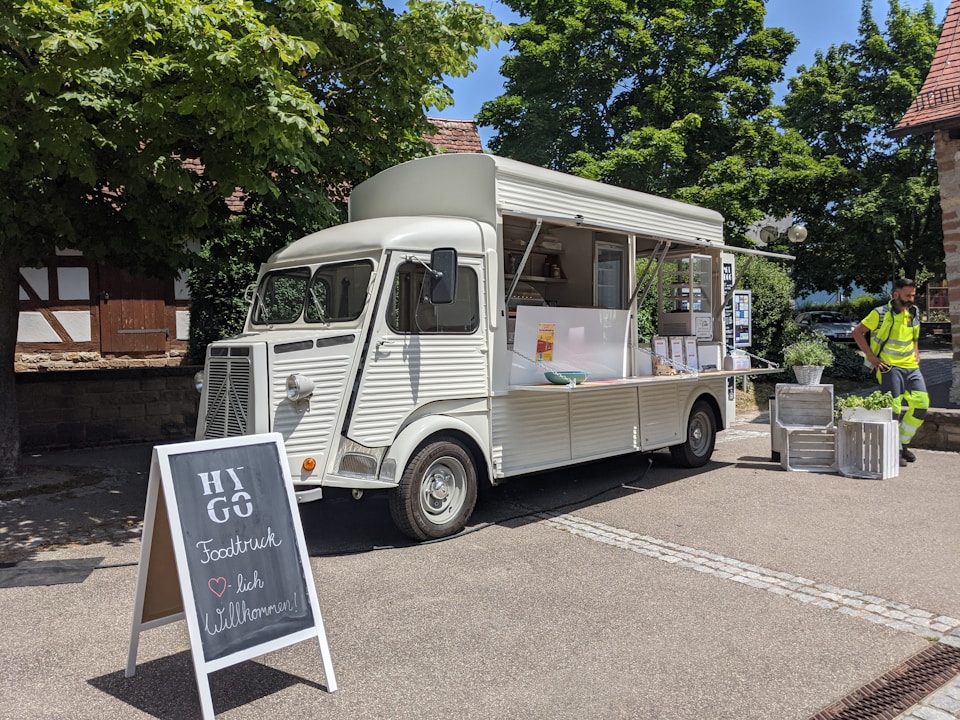 A food truck waiting to serve customers