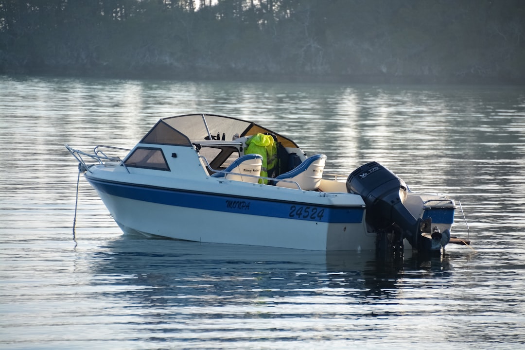 2 person riding on blue and white boat on body of water during daytime