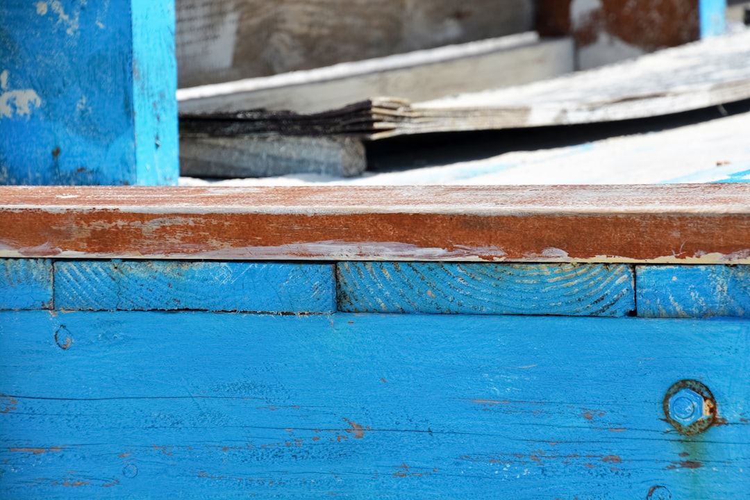 blue and brown wooden board