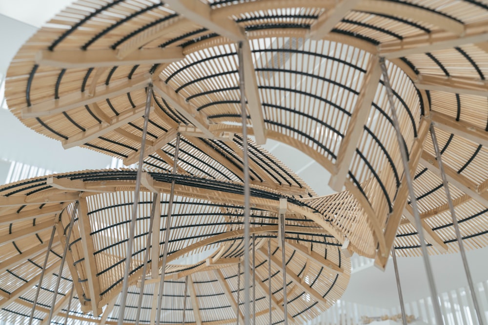 brown wooden spiral stairs during daytime