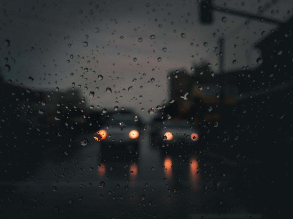 water droplets on glass window