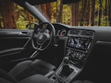 black and silver car interior