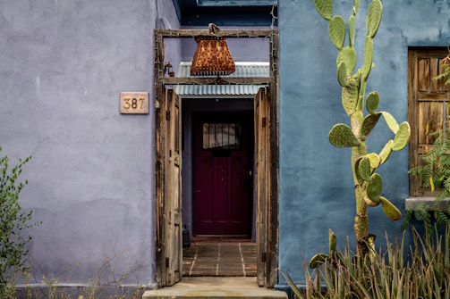 A cozy Marana home with newly installed grab bars by the front door.