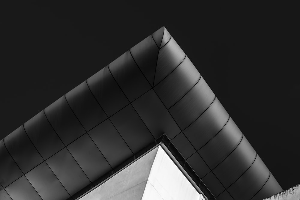 black and white glass building