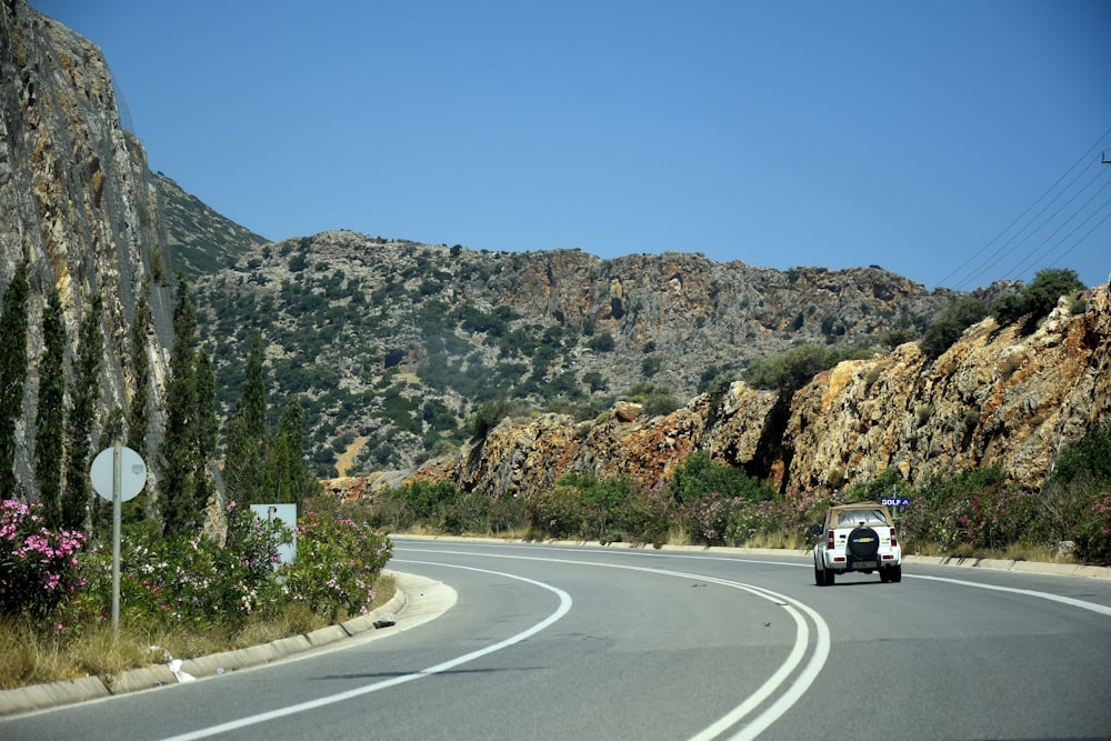 white car on gray asphalt road during daytime