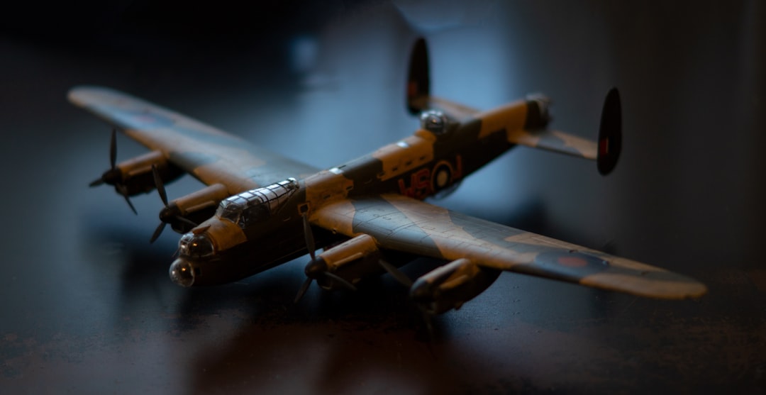 brown and black plane scale model,