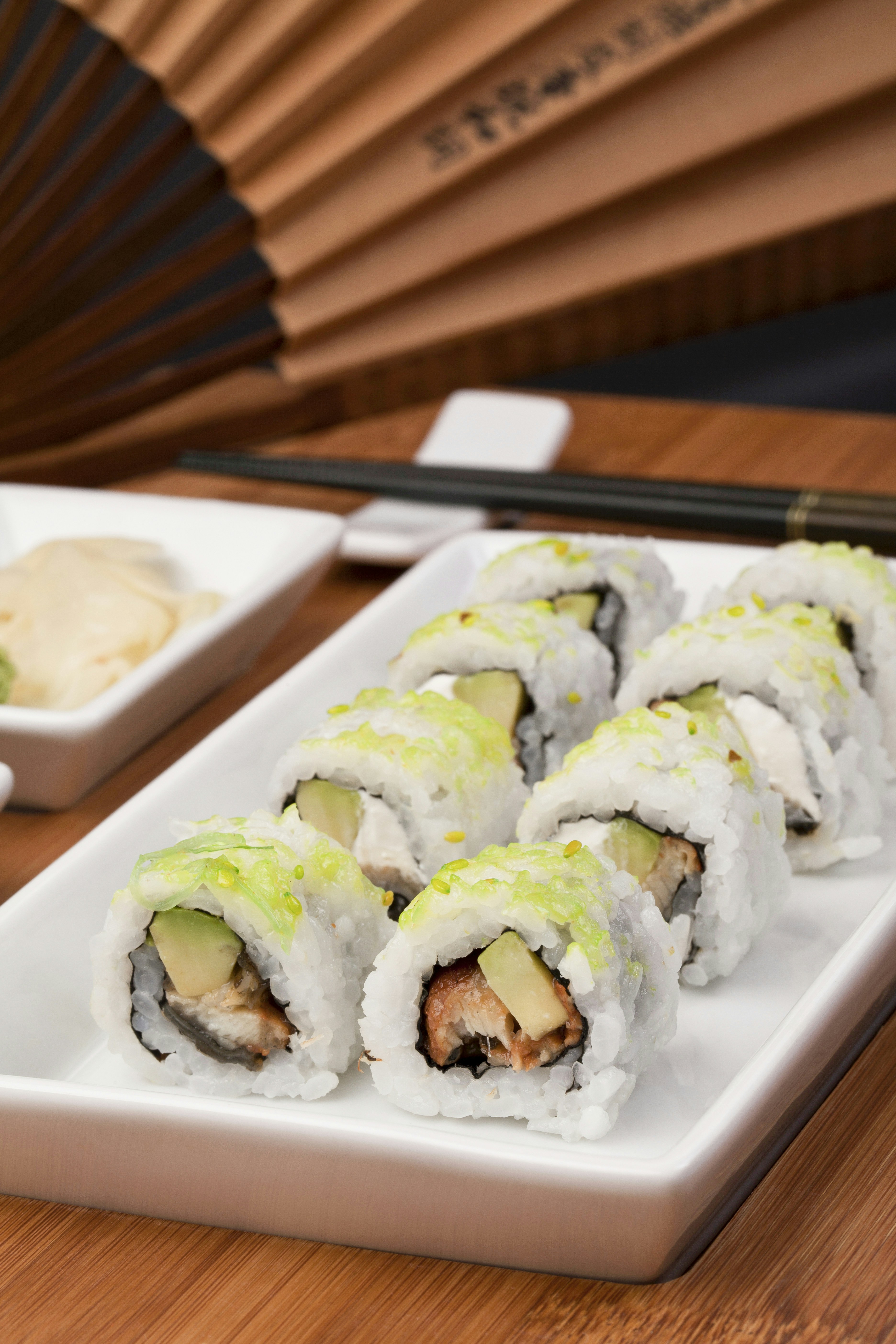 sushi on white ceramic plate