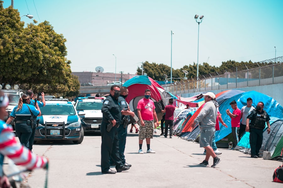 A migrant camp in the Mexican border city of Tijuana (Barbara Zandoval via Unsplash)