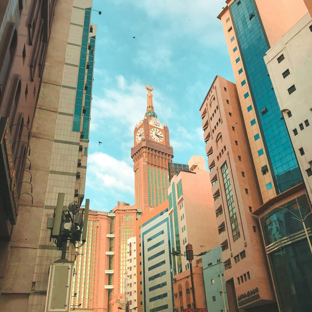 low angle photography of high rise buildings under blue sky during daytime