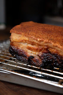 Crispy pork belly with golden crackling