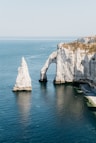 white rock formation on blue sea during daytime