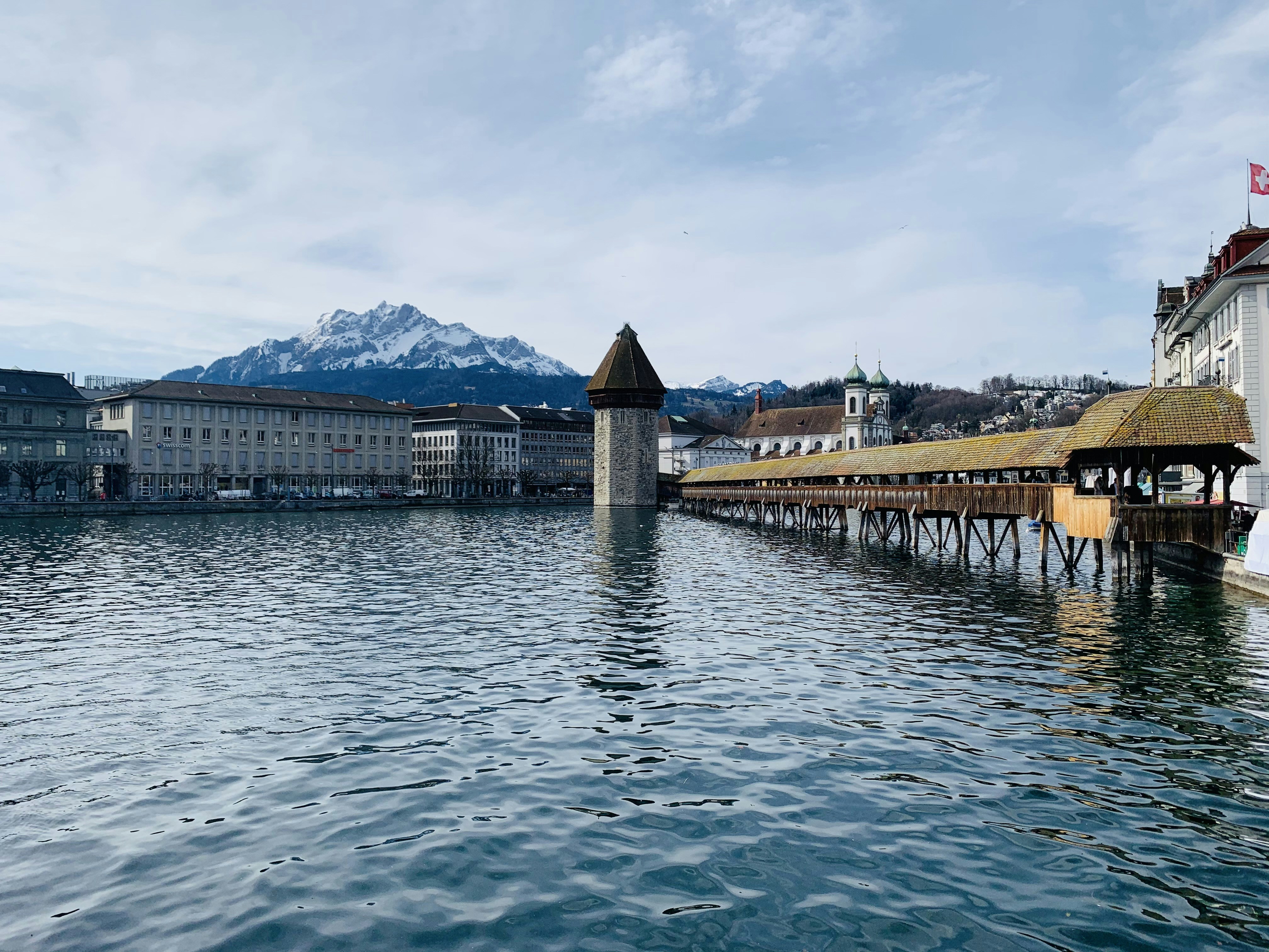The Famous Bridge in Luzern City . 
Luzern is one of the beautiful city in Switzerland 🇨🇭 by Mehdi Noorzai