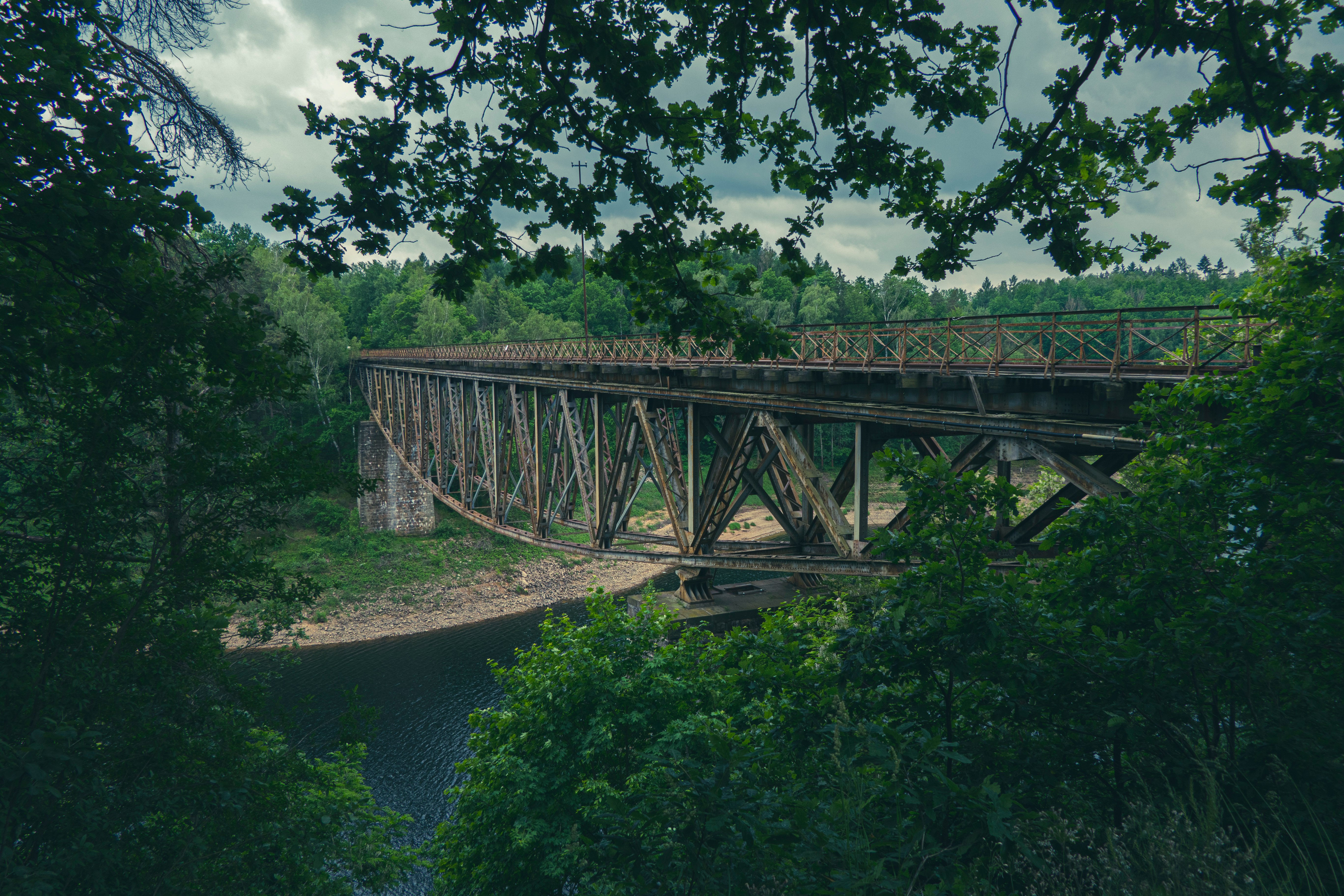 The historic railway bridge in Pilchowice Poland