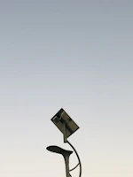 Decorative solar street lights lighting up a commercial area with modern design.