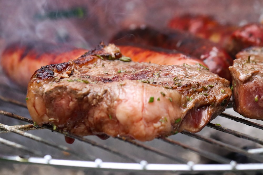 grilled meat on charcoal grill