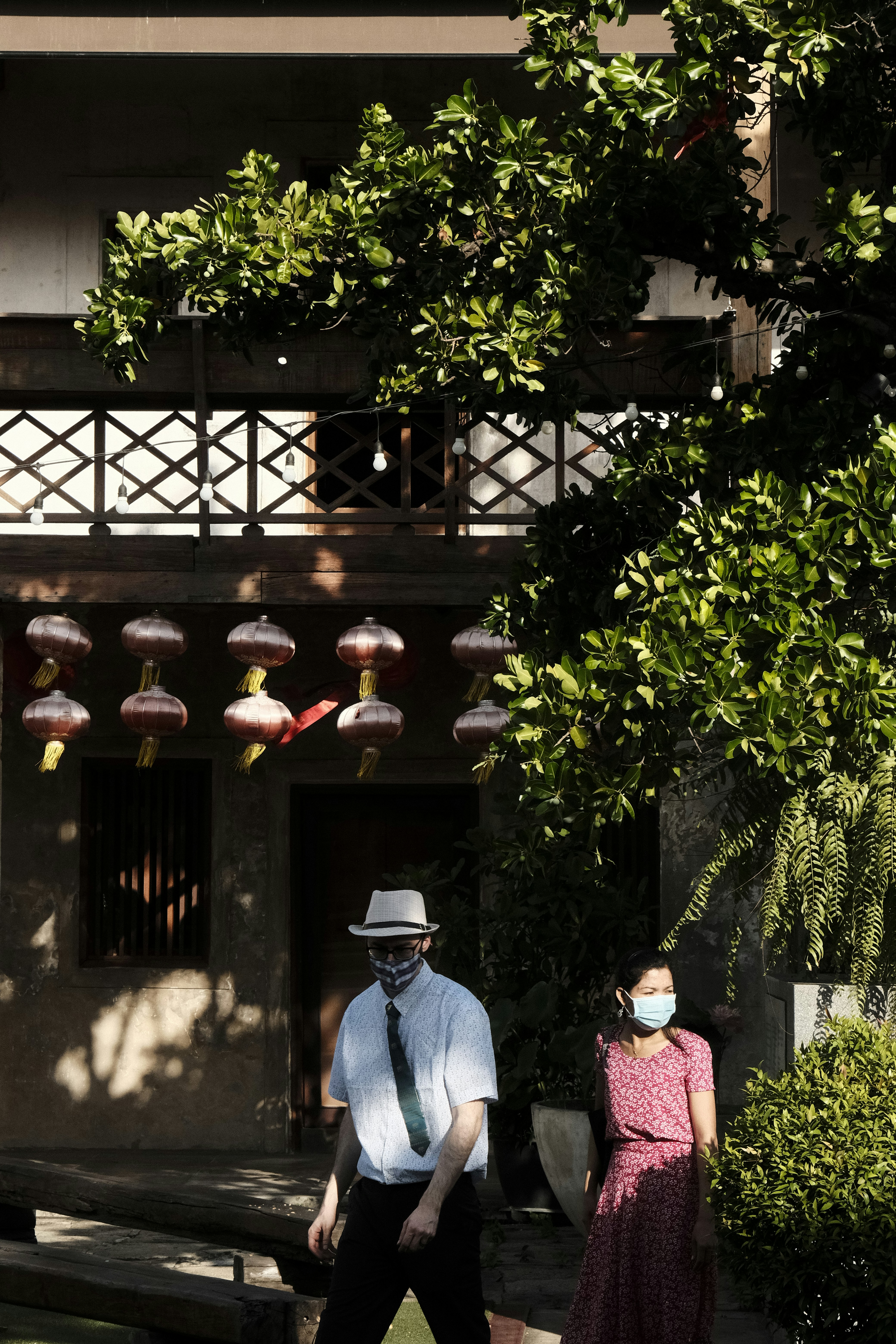 man in blue denim jacket standing near green tree during daytime