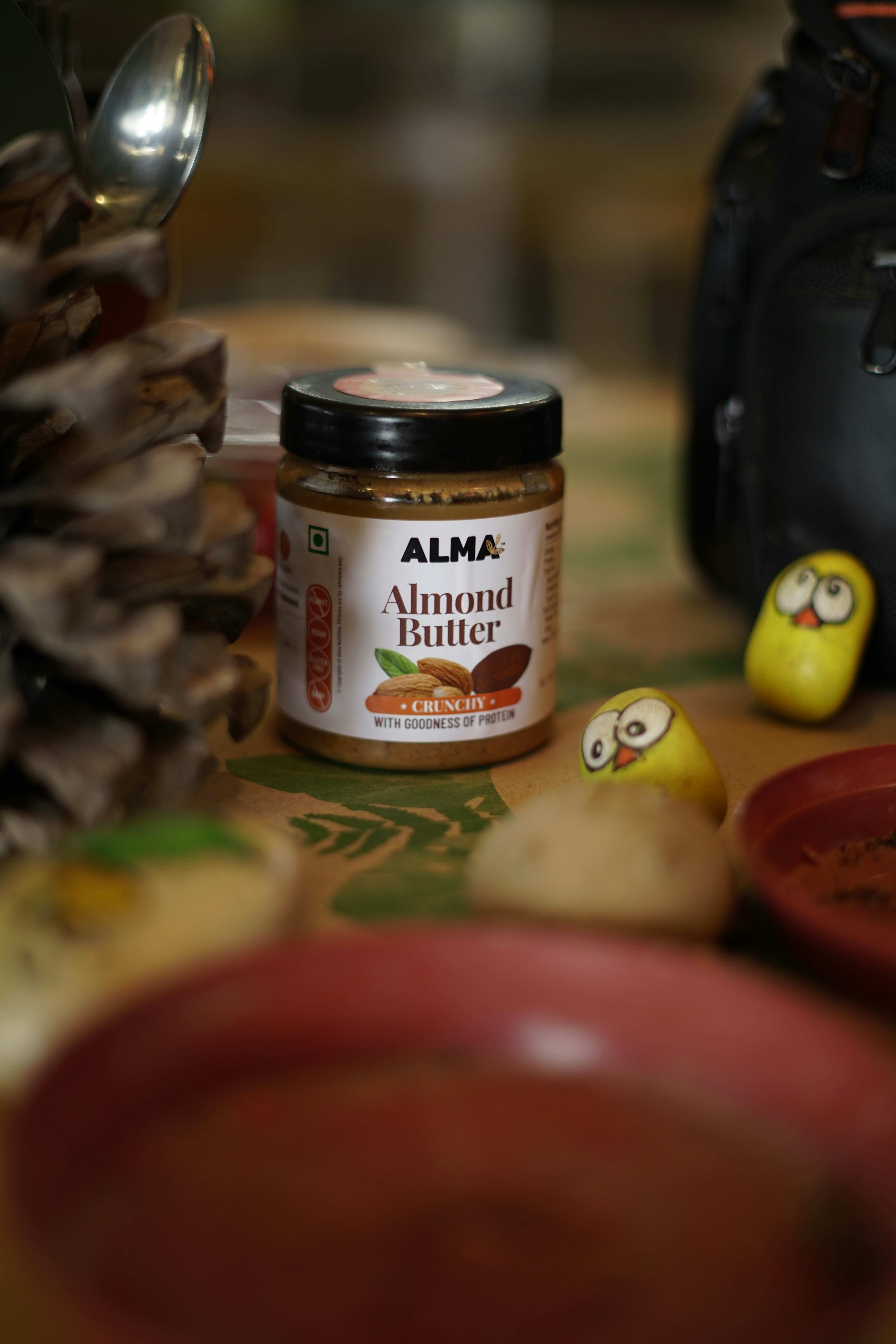 white and brown labeled jar