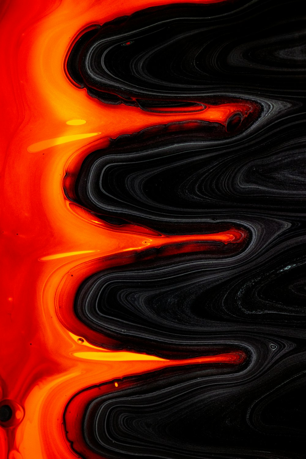 black red and orange abstract painting